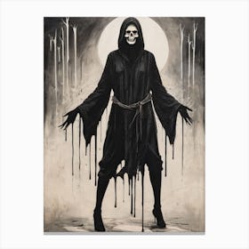 Dance With Death Skeleton Painting (31) Canvas Print