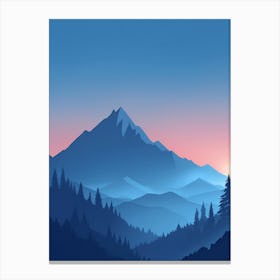 Misty Mountains Vertical Composition In Blue Tone 180 Canvas Print