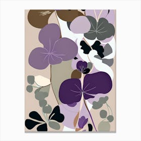 Violets Wildflower Modern Muted Colours 2 Canvas Print