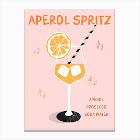 Aperol Spritz Cocktail Print Canvas Print