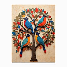 Default Brightly Colored Traditional Gond Folk Art From India 1 Canvas Print