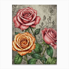 Three Roses Canvas Print