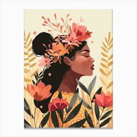 Flower Girl Illustration Canvas Print