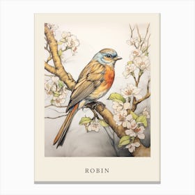 Beatrix Potter Inspired  Animal Watercolour Robin 2 Canvas Print