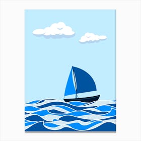Sailboat In The Sea 2 Canvas Print