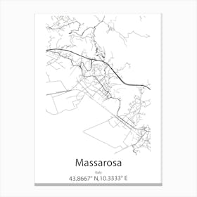 Massarosa,Italy Minimalist Map Canvas Print