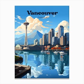 Vancouver Canada Summer Modern Travel Art Canvas Print