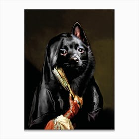Little Wich Cato Dog Pet Portraits Canvas Print