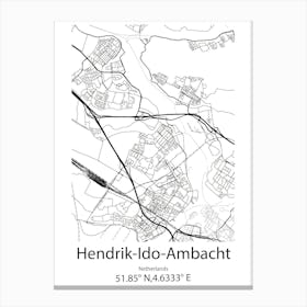 Hendrik Ido Ambacht,Netherlands Minimalist Map Canvas Print