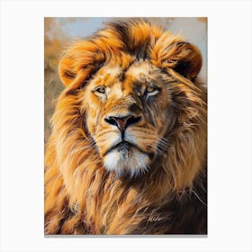 Barbary Lion Portrait Close Up 4 Canvas Print