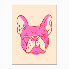Hot Pink Bulldog Canvas Print