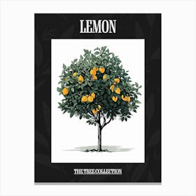 Lemon Tree Pixel Illustration 2 Poster Canvas Print