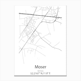 Moser,Germany Minimalist Map Canvas Print