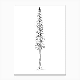 The Lonely Tree Fineline Illustration Canvas Print