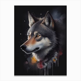 Wolf Watercolor Canvas Print