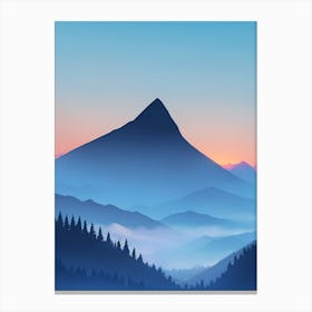 Misty Mountains Vertical Composition In Blue Tone 116 Canvas Print
