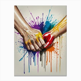 Two Hands Holding Hands Canvas Print