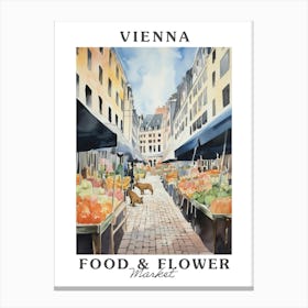 Food Market With Cats In Vienna 4 Poster Canvas Print