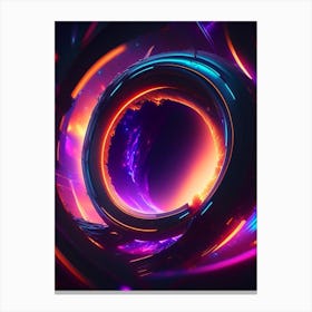 Wormhole Neon Nights Space Canvas Print