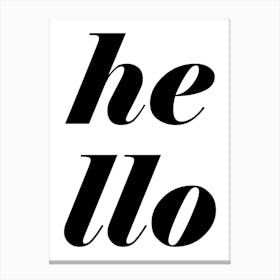 Hello Typography Canvas Print