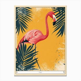 Greater Flamingo Italy Tropical Illustration 8 Poster Canvas Print
