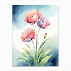 Watercolor Flowers 17 Canvas Print