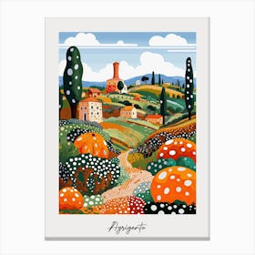 Poster Of Agrigento, Italy, Illustration In The Style Of Pop Art 3 Canvas Print