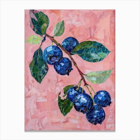 Disco Ball Blueberries Mosaic Painting Kitchen Canvas Print