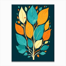 Autumn Leaves Tree Canvas Print