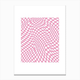 Checkerboard Pastel Pink Canvas Print