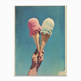 Retro Polaroid Ice Cream Inspired 2 Canvas Print