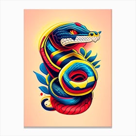 King Cobra Snake Tattoo Style Canvas Print