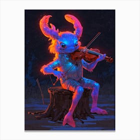 Frog Playing The Violin Canvas Print