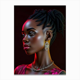 Black Girl With Dreadlocks Canvas Print