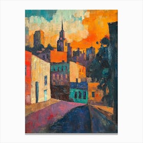 Cityscape At Sunset Canvas Print