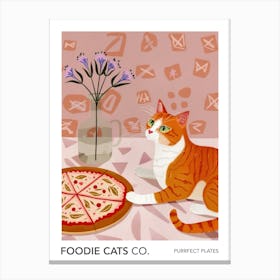 Foodie Cats Co Cat And Pizza 7 Canvas Print