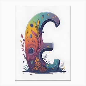 Colorful Letter E Illustration 60 Canvas Print