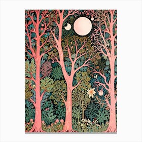 William Morris Pink Trees In The Forest Canvas Print