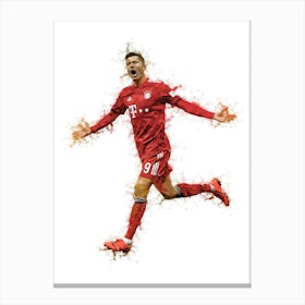 Robert Lewandowski Watercolor Canvas Print