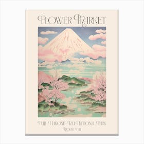 Flower Market Mount Fuji In Fuji Hakone Izu National Park, Japanese Landscape 3 Poster Canvas Print