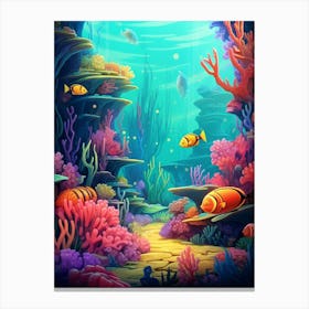 Coral Reef Cartoon 1 Canvas Print