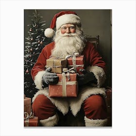 Santa Claus With Presents Canvas Print