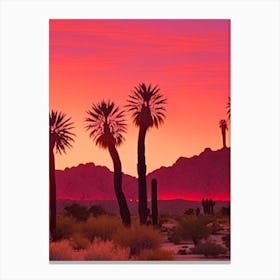 Joshua Tree Retro Sunset 2 Canvas Print