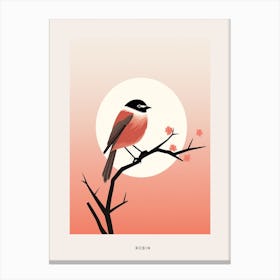 Minimalist Robin 6 Bird Poster Canvas Print