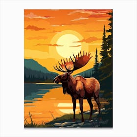 Moose Painting Canvas Print