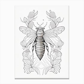Insect Bee 3 William Morris Style Canvas Print