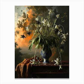 Baroque Floral Still Life Nigella 7 Canvas Print