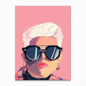 Portrait Of A Woman In Sunglasses Canvas Print