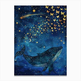 Whale In The Night Sky Canvas Print