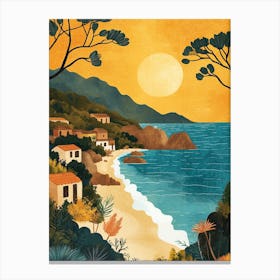 A Boho Style Illustration Of Ibiza Canvas Print